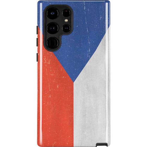 Czech Republic Flag Distressed Galaxy S25 Ultra Impact Case